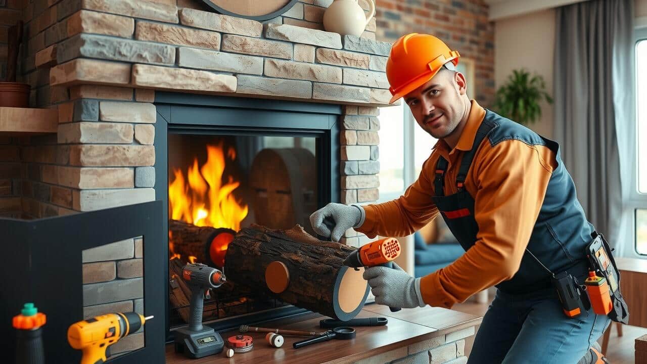 How are gas fireplace logs supposed to be placed?